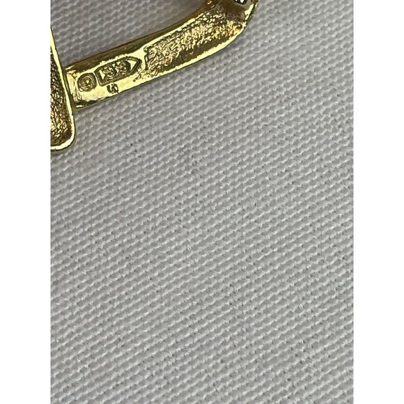 VTG Enamel Red White Gold Candy Cane Heart Dangle Holly Pin Brooch Signed GSK FS - Picture 6 of 7